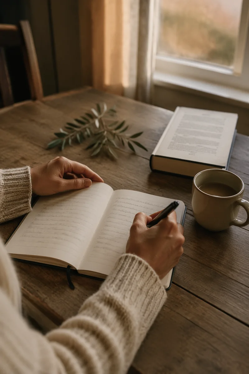 Morning Prayer Journal Writing at Kitchen Table