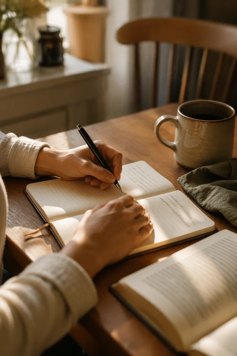 Morning Prayer Journal Writing at Kitchen Table