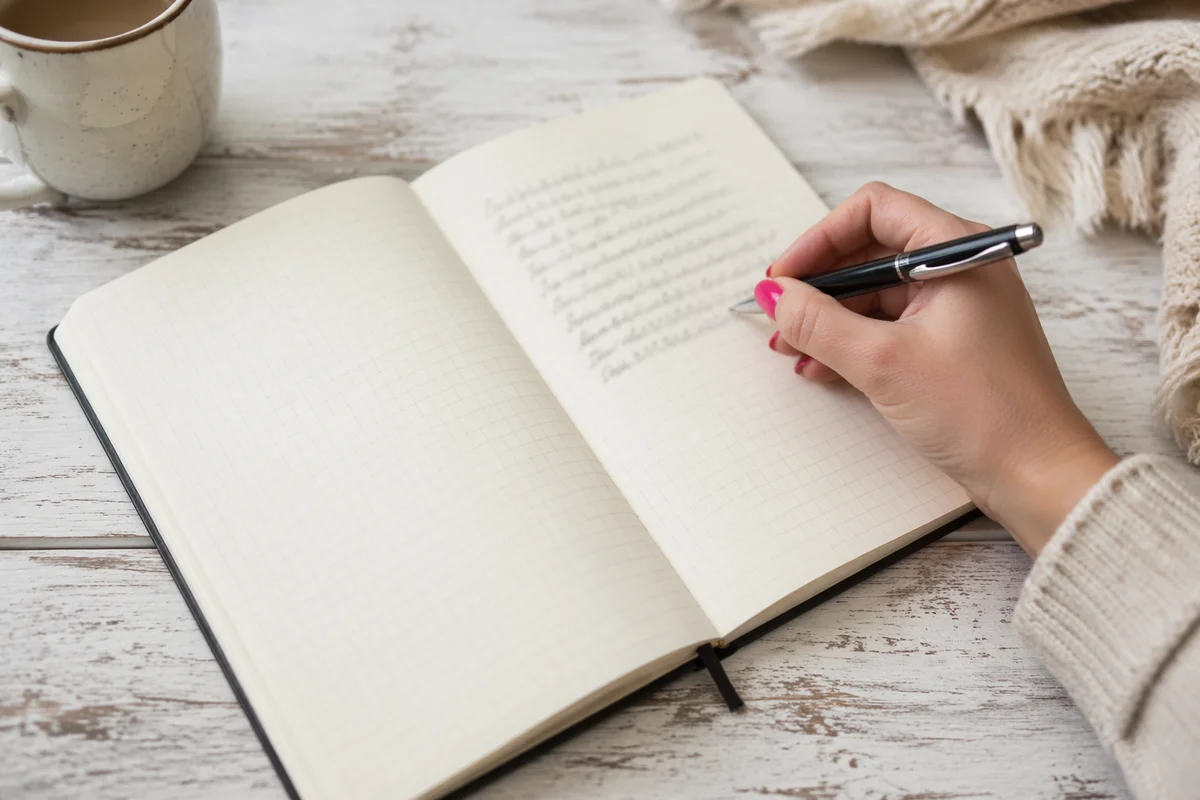 Hand Writing in a Prayer Journal