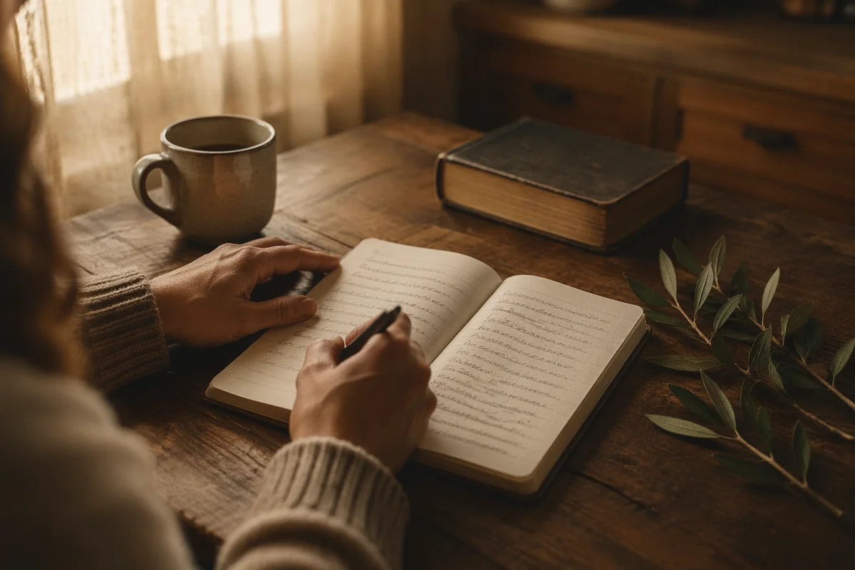 Morning Prayer Journal Writing at Kitchen Table