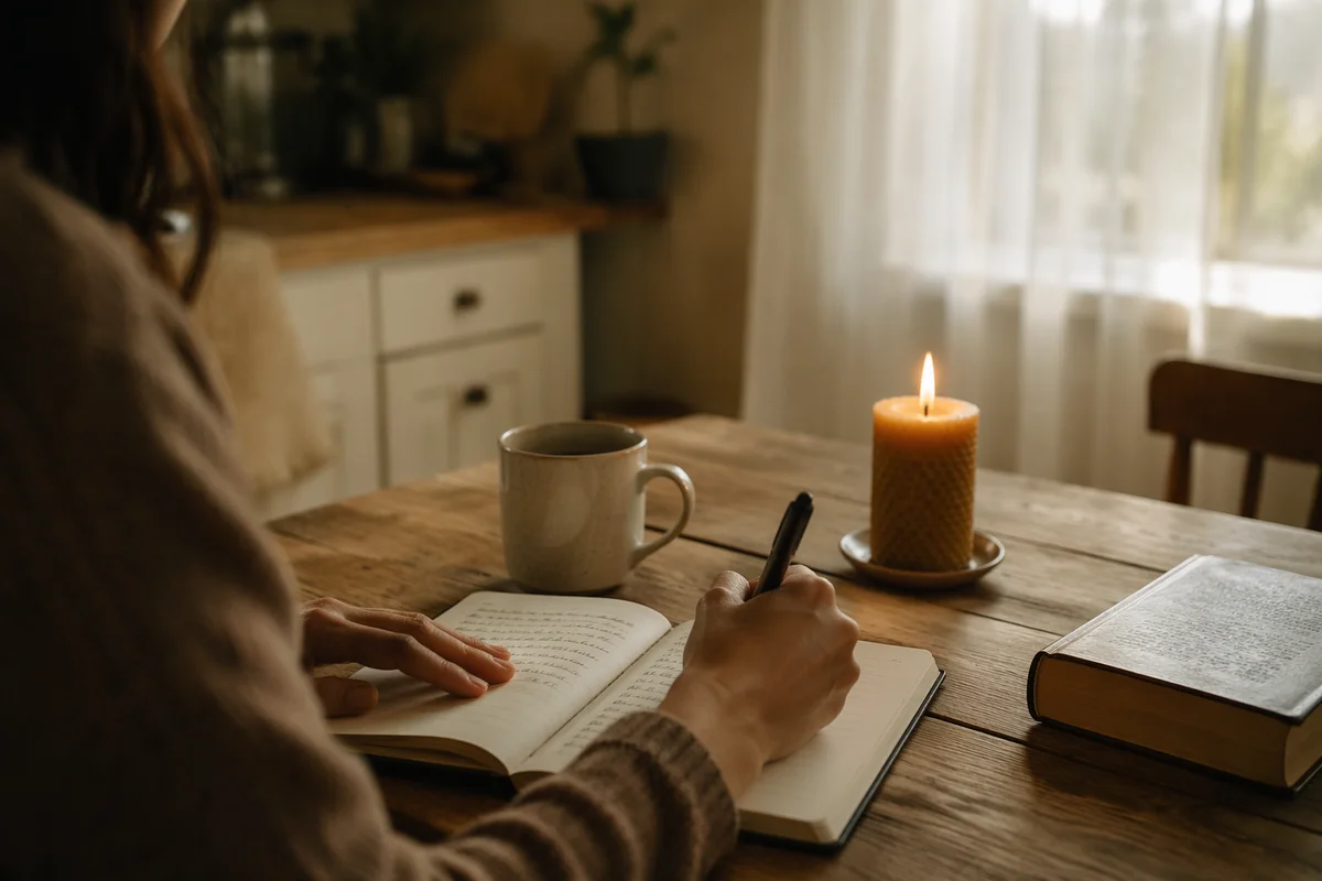 Morning Prayer Journal at Kitchen Table
