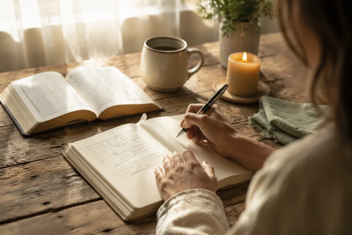Morning Prayer Journal Writing at Kitchen Table
