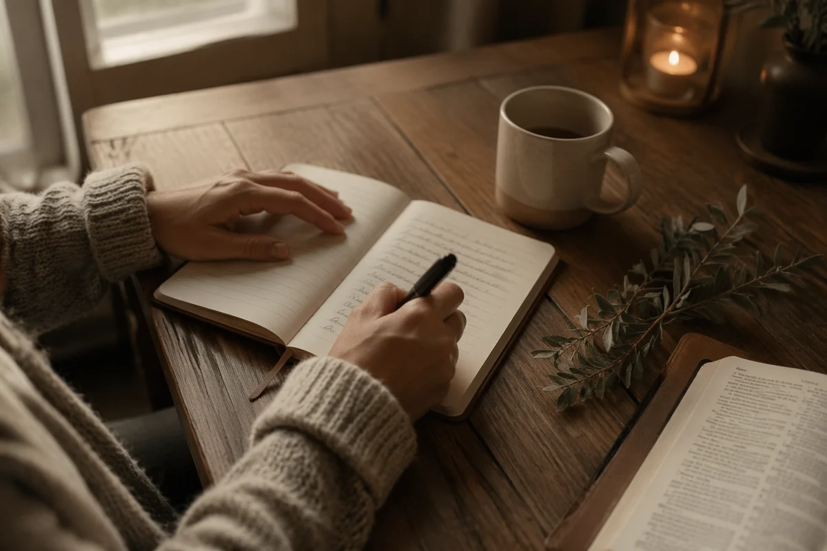 Morning Prayer Journal Writing at Kitchen Table