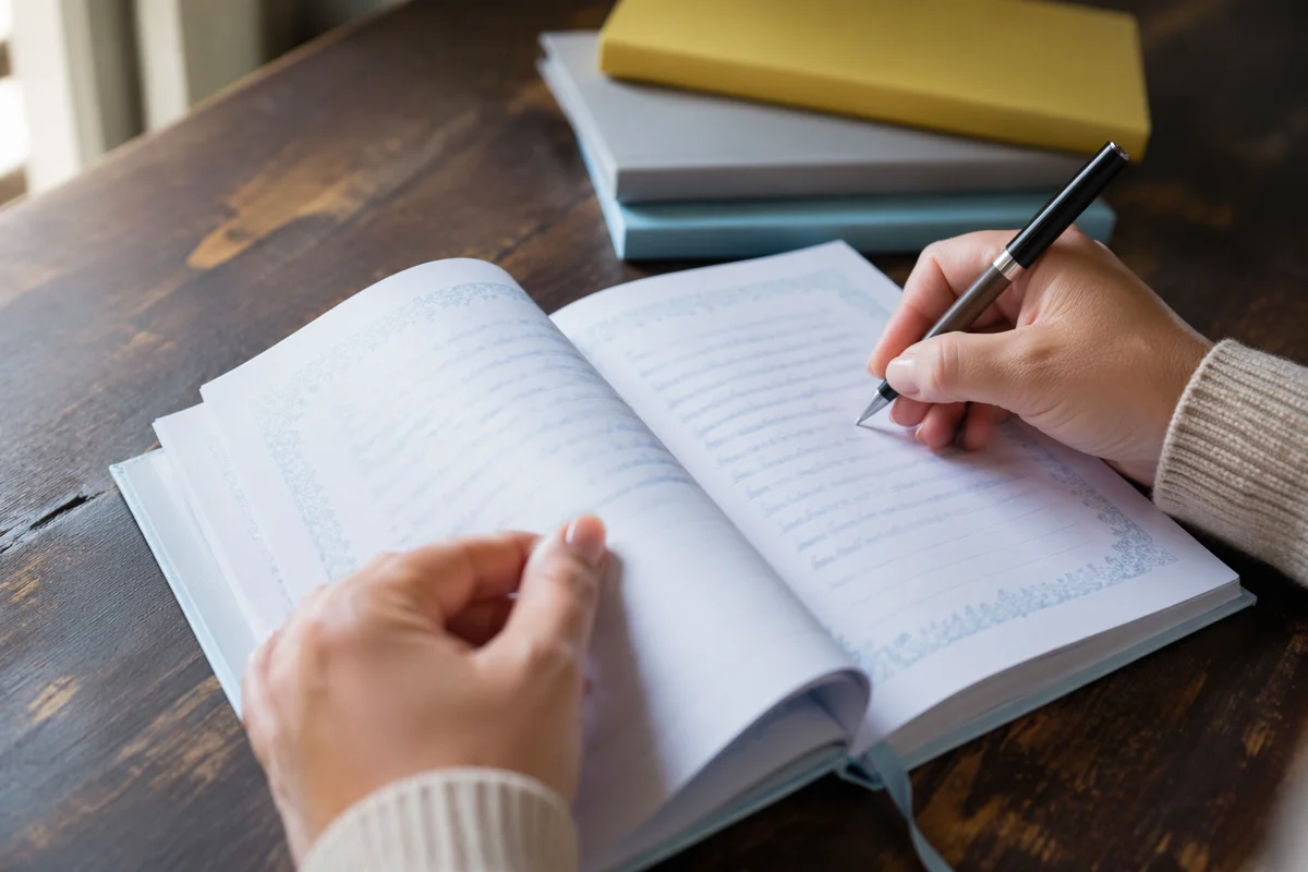 Hands Writing in Prayer Journal