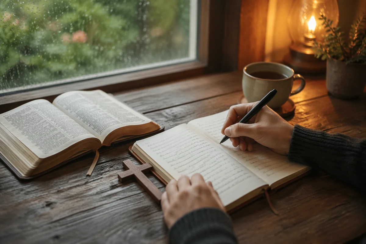 Morning Prayer Journal Writing by Window