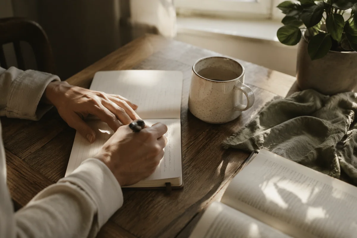 Morning Hands Writing in Prayer Journal