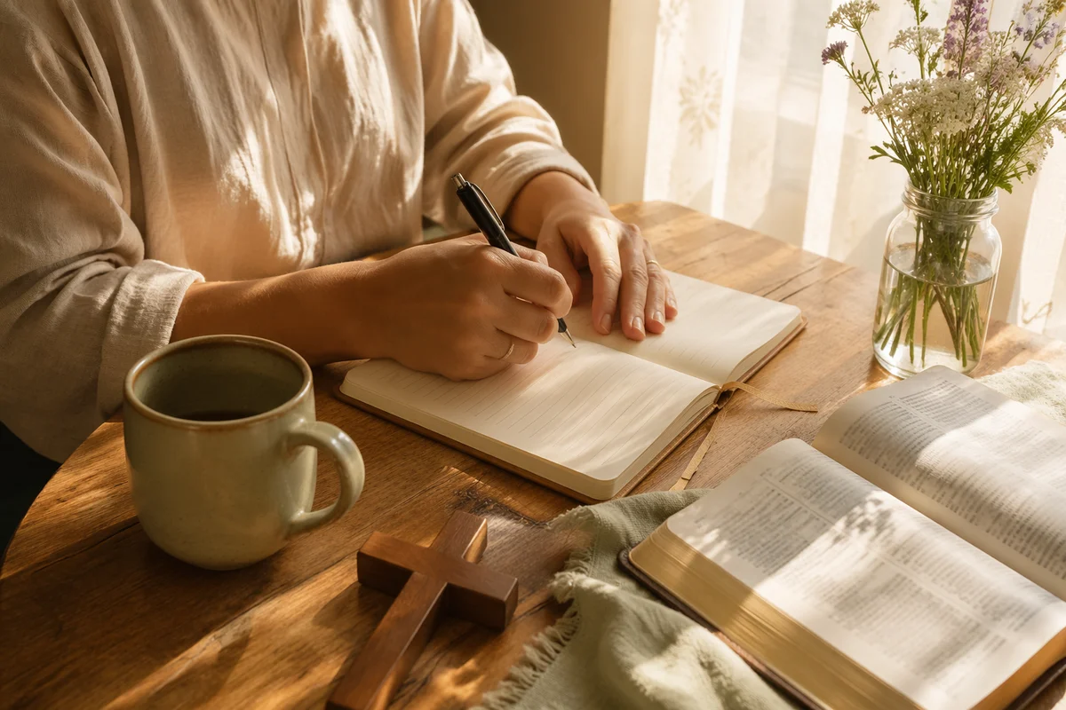 Morning Prayer Journal Writing at Kitchen Table