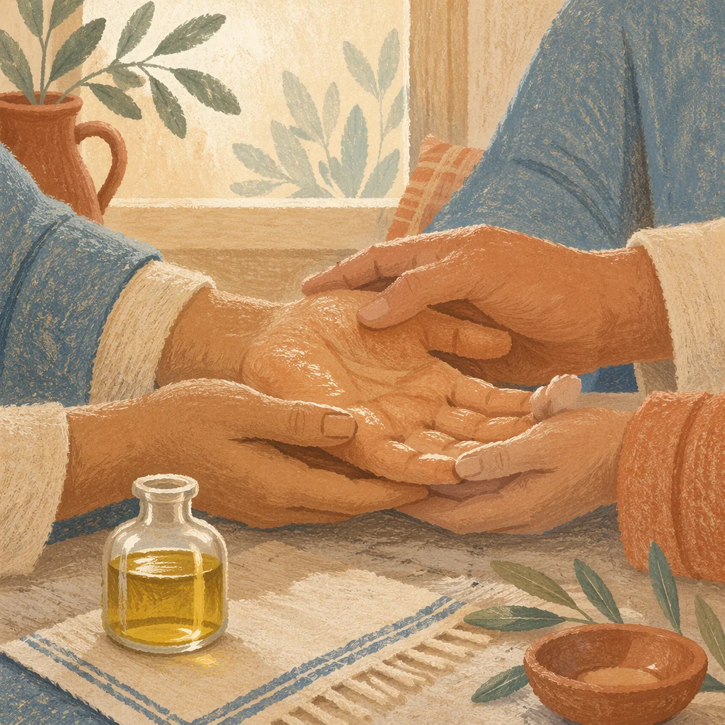 Healing Prayer Hands with Anointing Oil