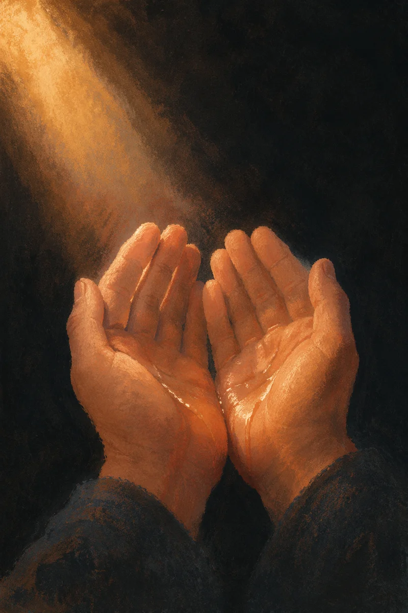 Anointing Oil Hands in Healing Prayer