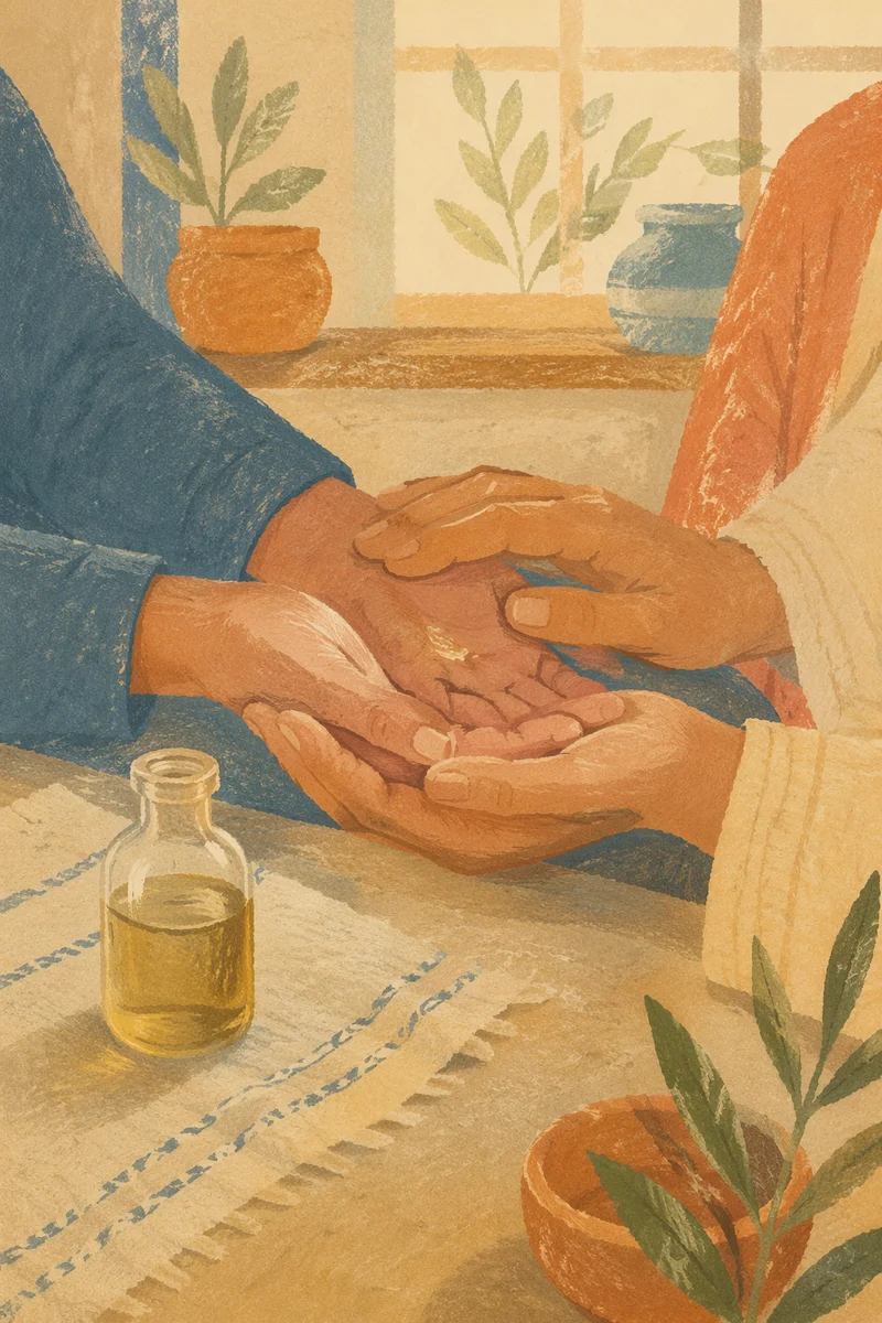 Healing Prayer Hands With Anointing Oil