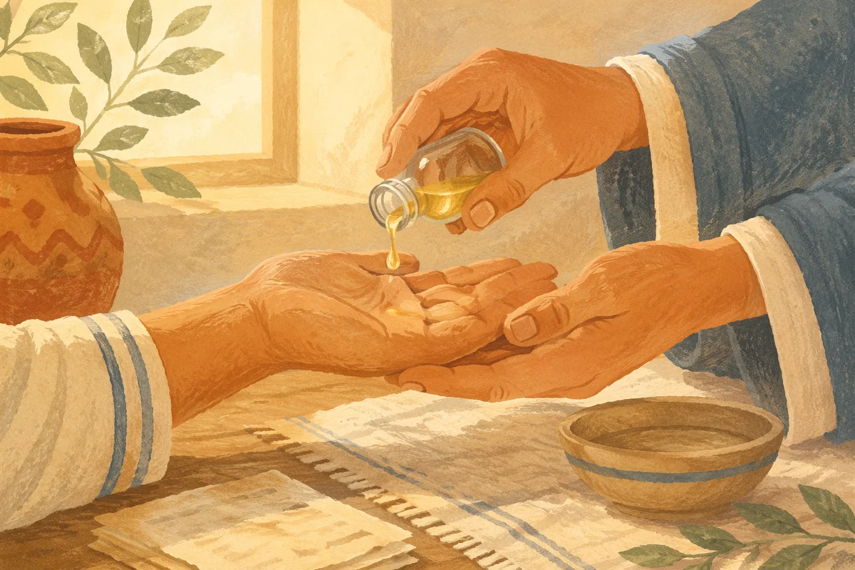 Healing Prayer Hands Anointing with Oil