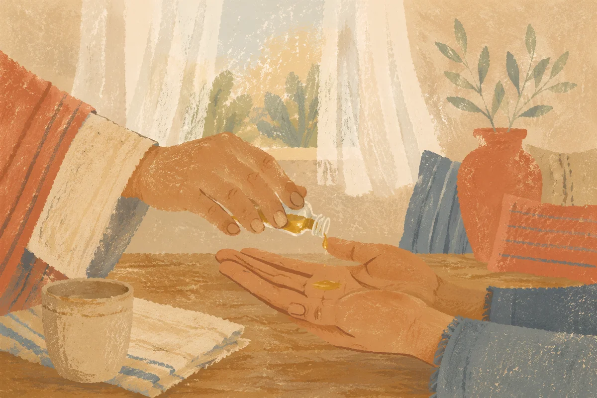 Hands Anointing with Oil in Prayer