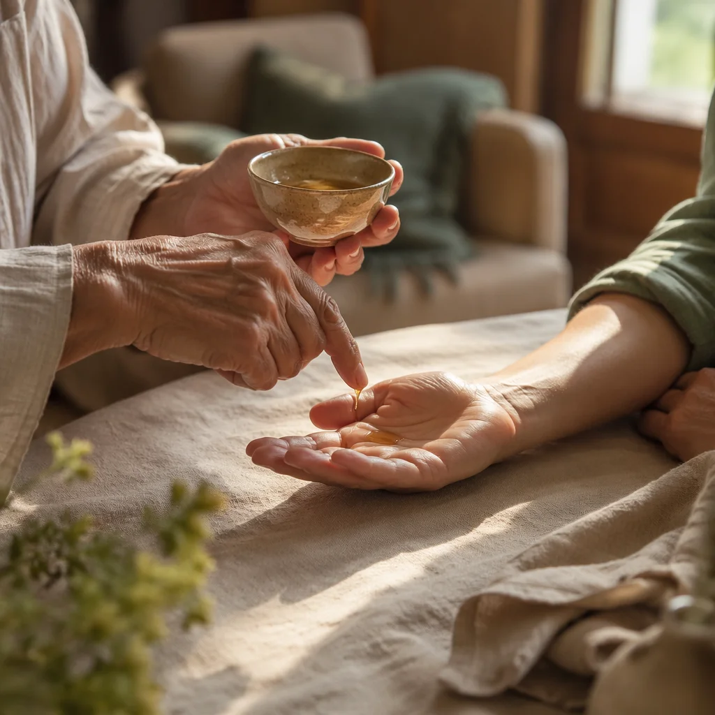 Healing Prayer with Anointing Oil Hands