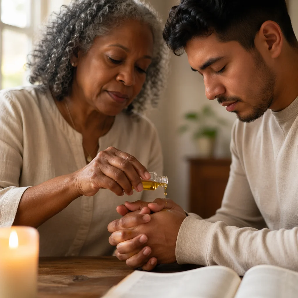 Healing Prayer with Anointing Oil at Home