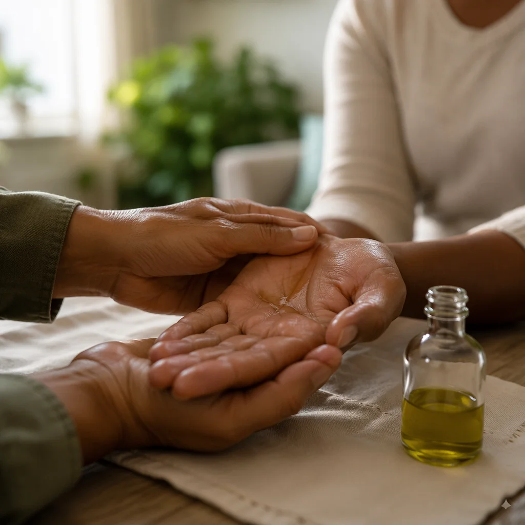 Healing Prayer Hands with Anointing Oil
