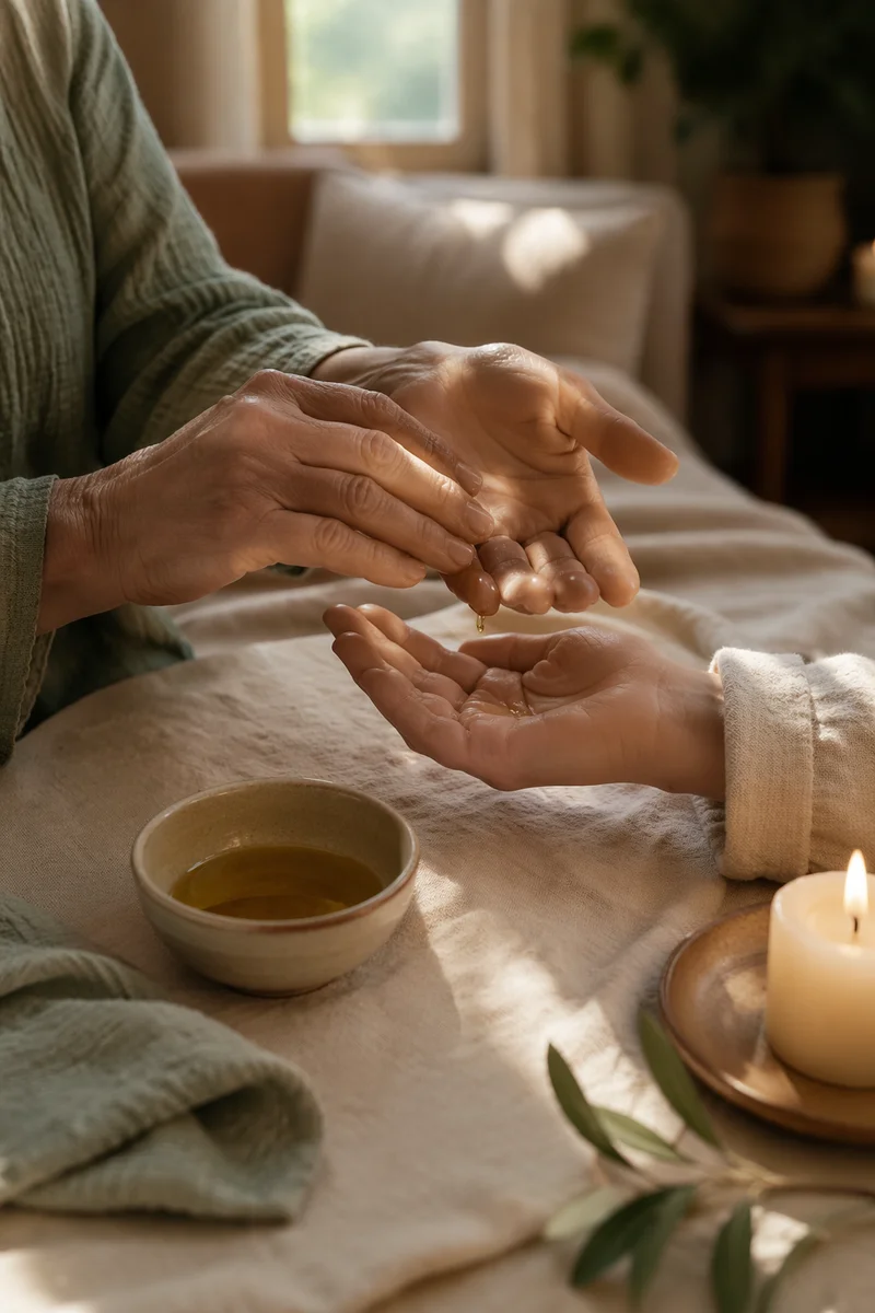 Healing Prayer with Anointing Oil Hands