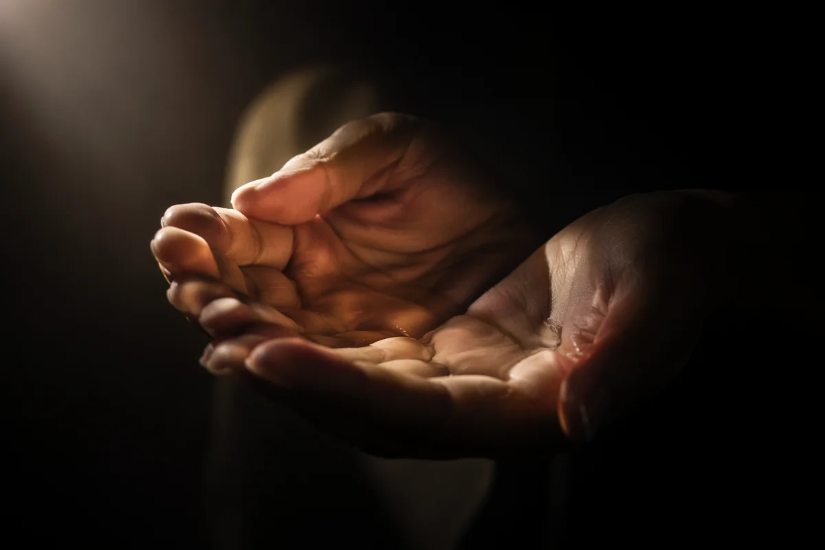 Prayerful Hands with Anointing Oil