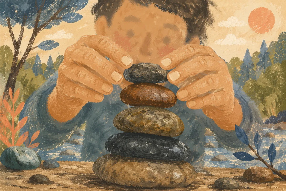 Hands Building Outdoor Stone Altar