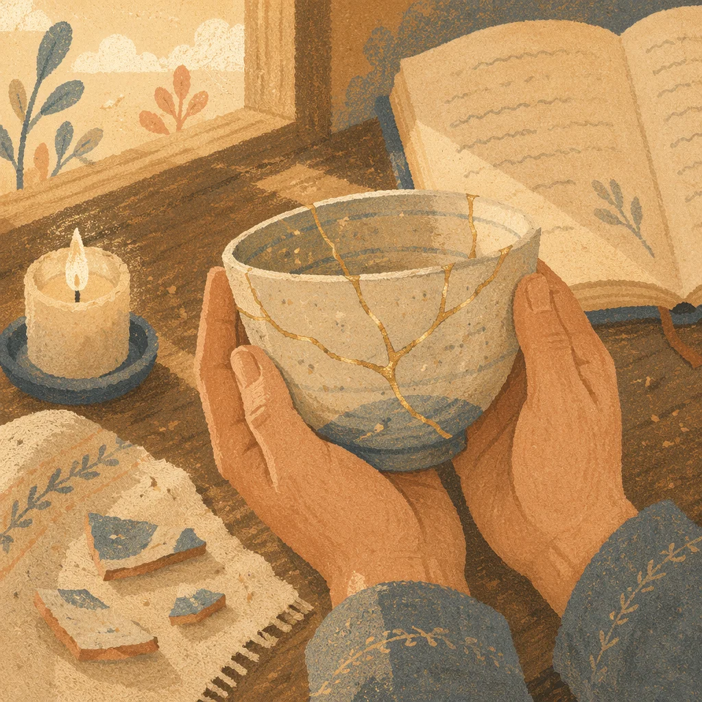 Hands Holding Kintsugi Bowl of Grace