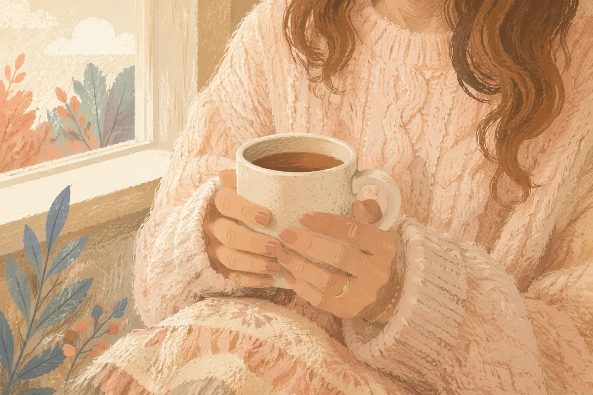 Cozy Hands Holding Warm Mug