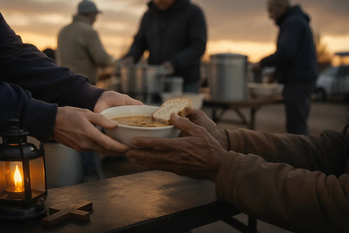 Compassionate Hands Serving Soup at Community Meal