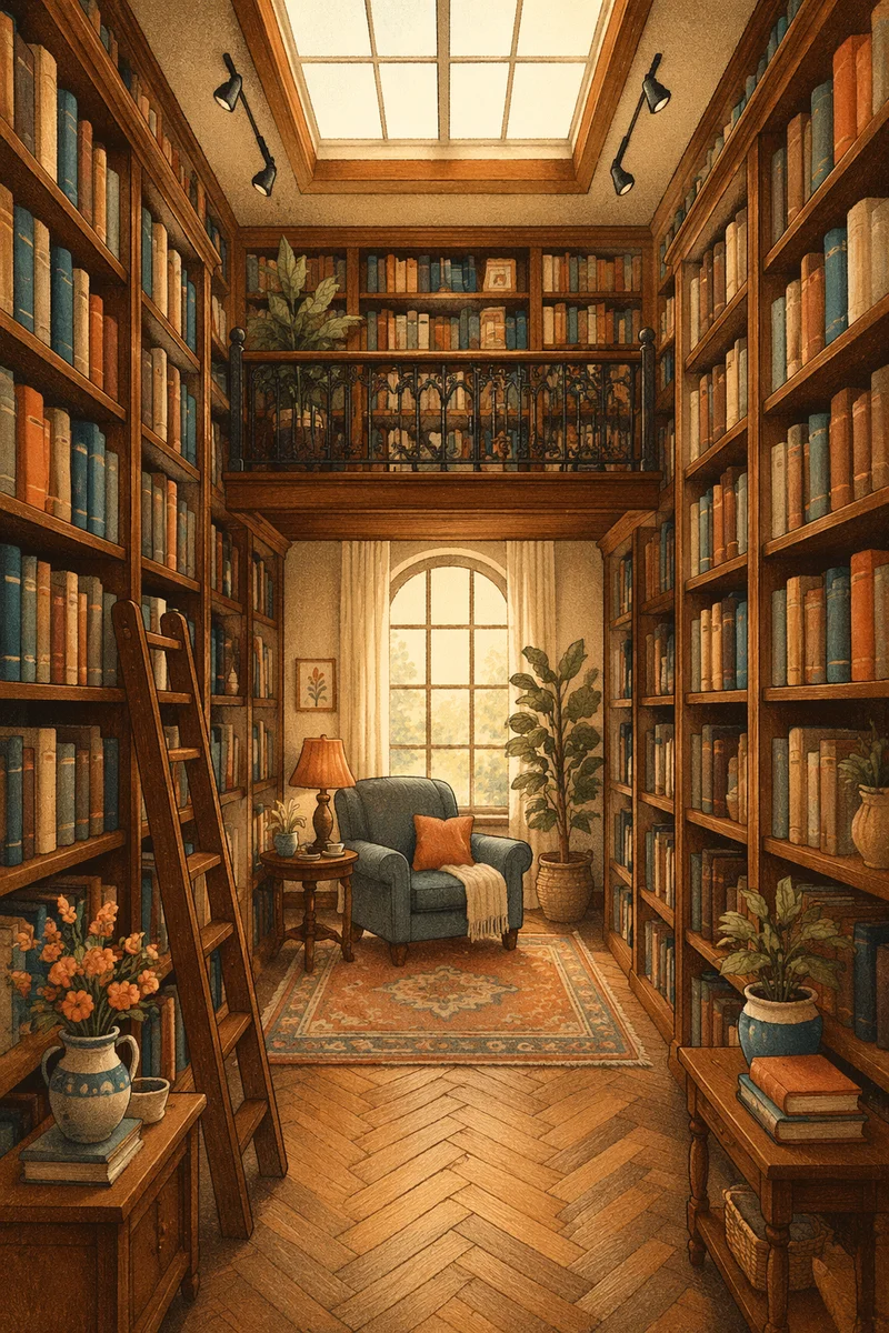 Cozy Home Library Reading Corner