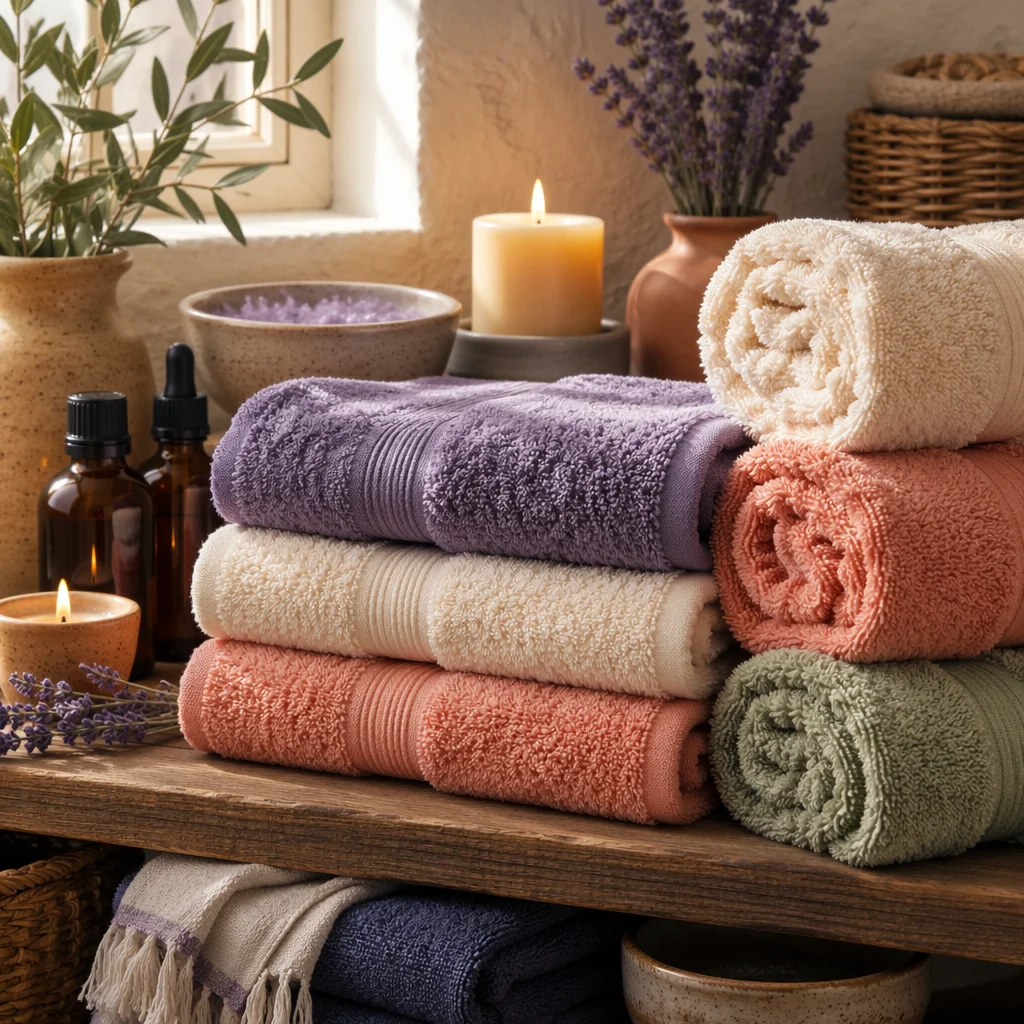 Serene Home Spa Towels and Candles
