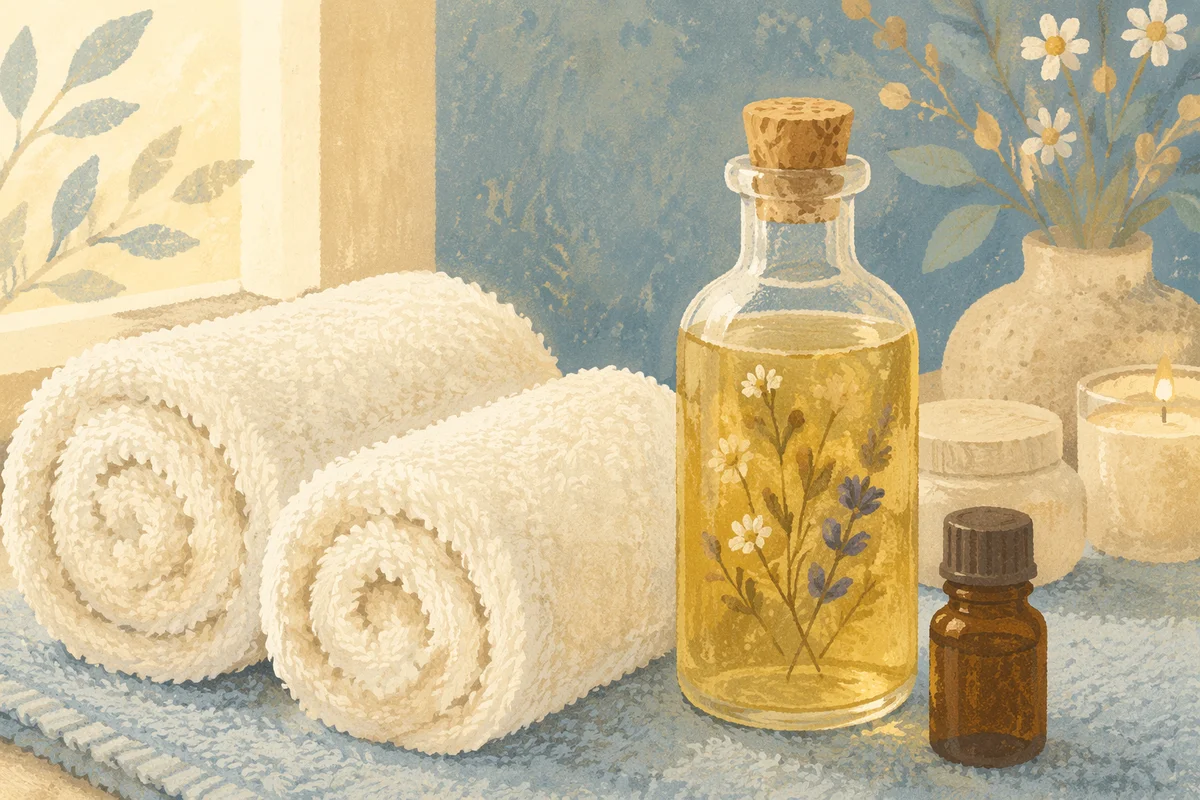 Serene Home Spa Towels and Botanical Oils