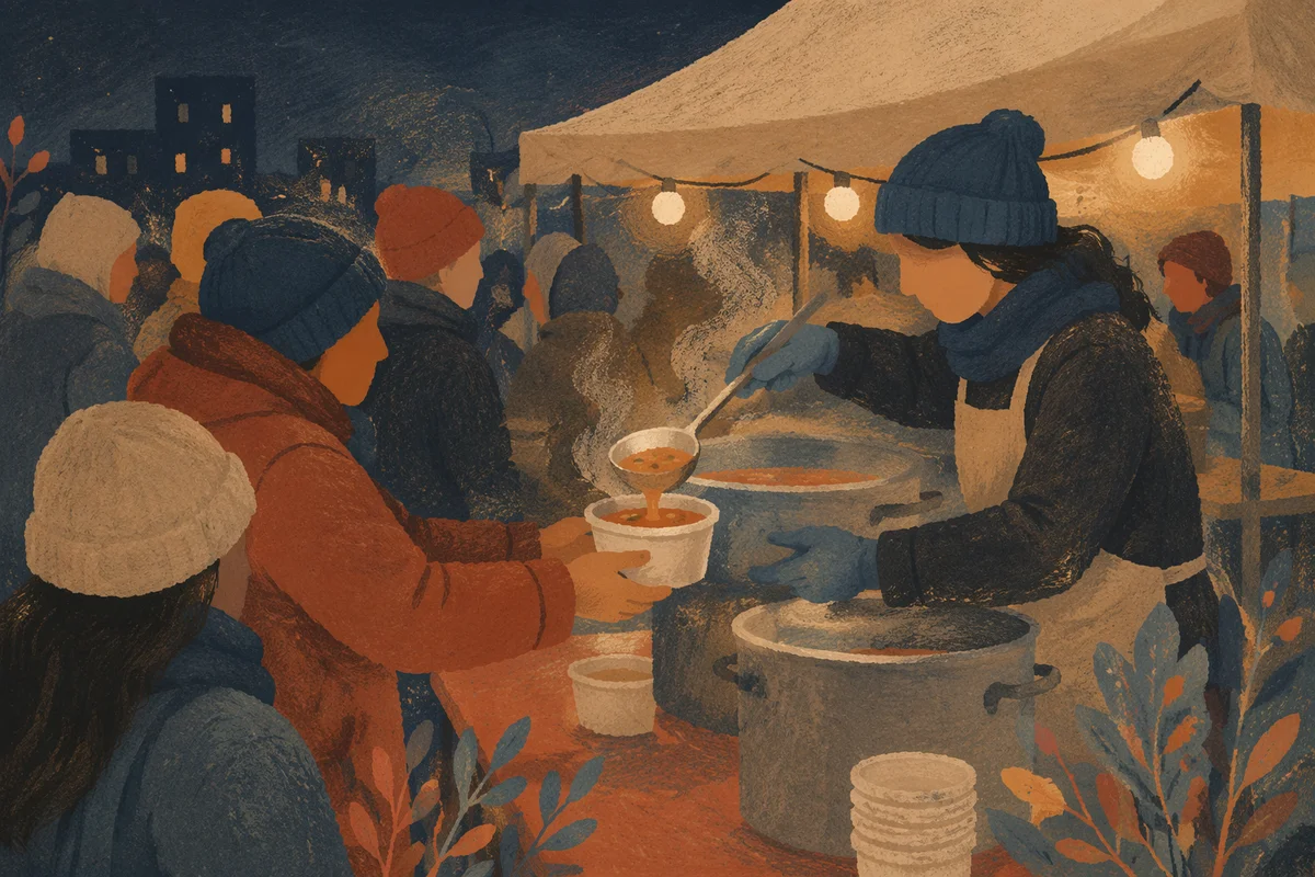 Warm Meal Shared at Night Outreach