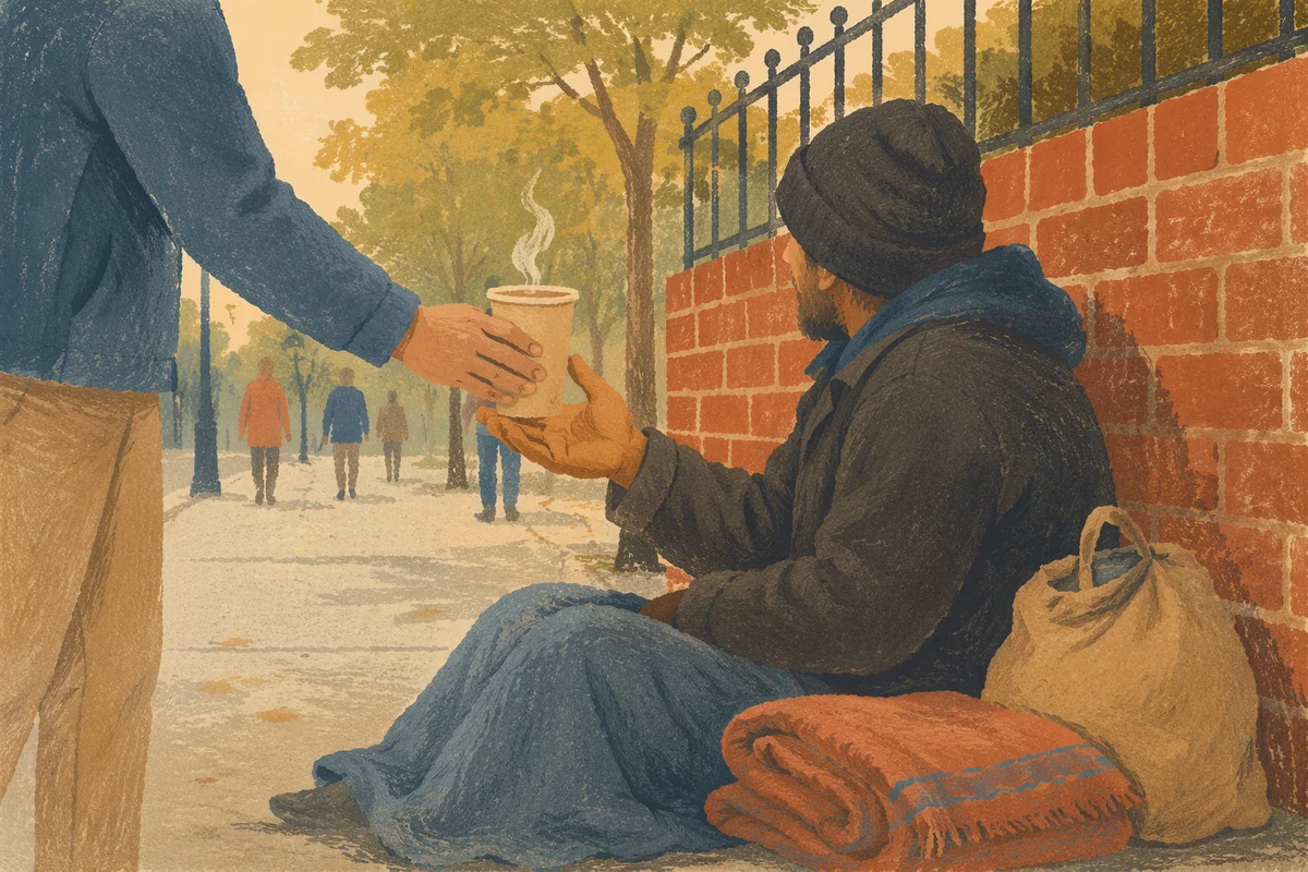 Compassionate Meal Sharing on Urban Sidewalk