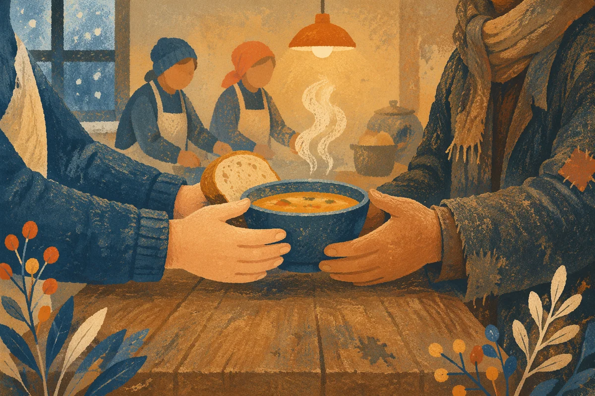 Warm Meal Shared With a Homeless Neighbor