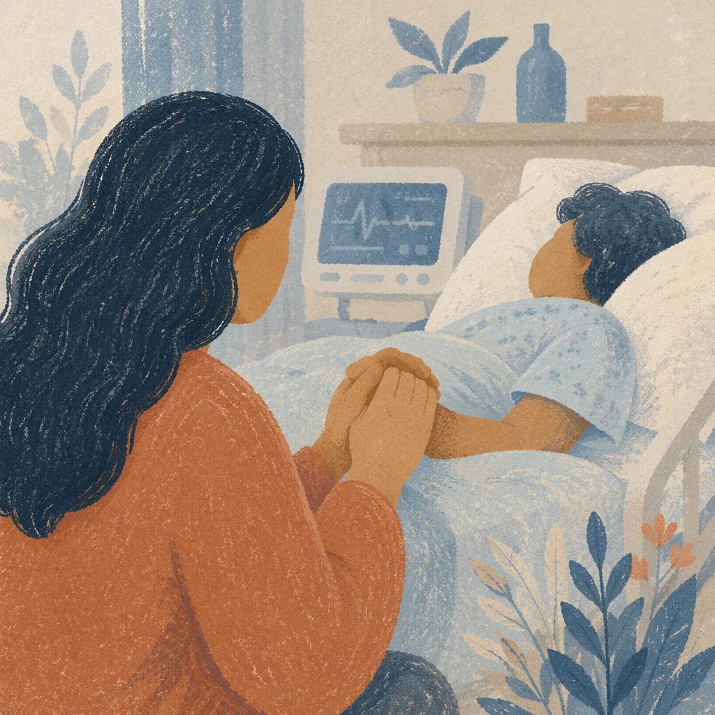 Hospital Bedside Prayer Holding Patient Hand