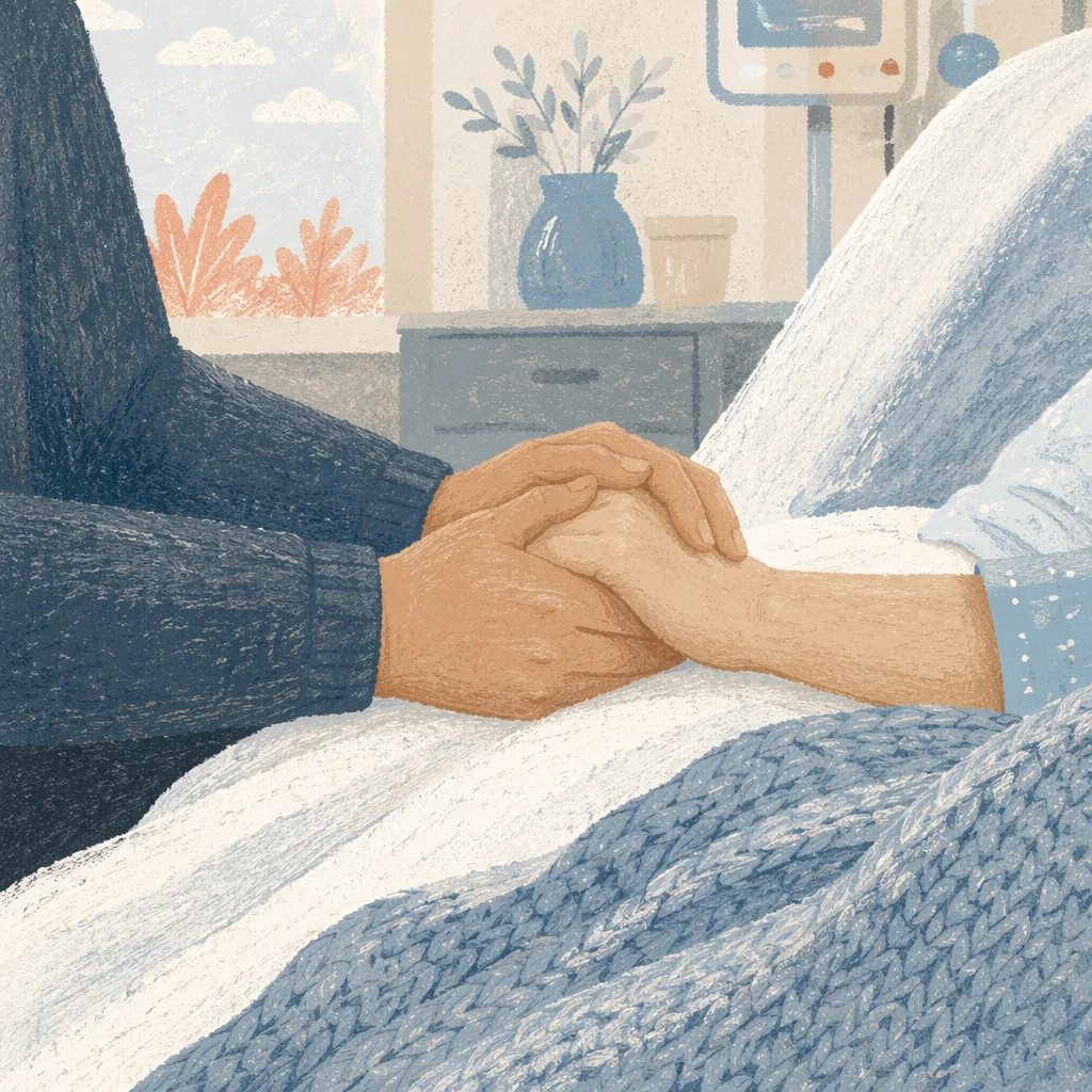 Hospital Bedside Prayer and Comforting Hands