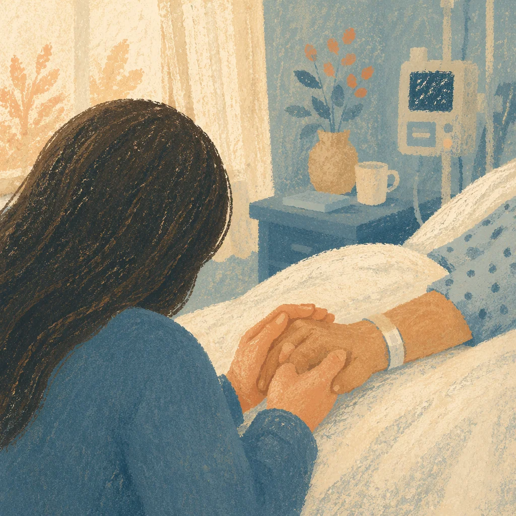 Bedside Prayer Holding a Patient Hand