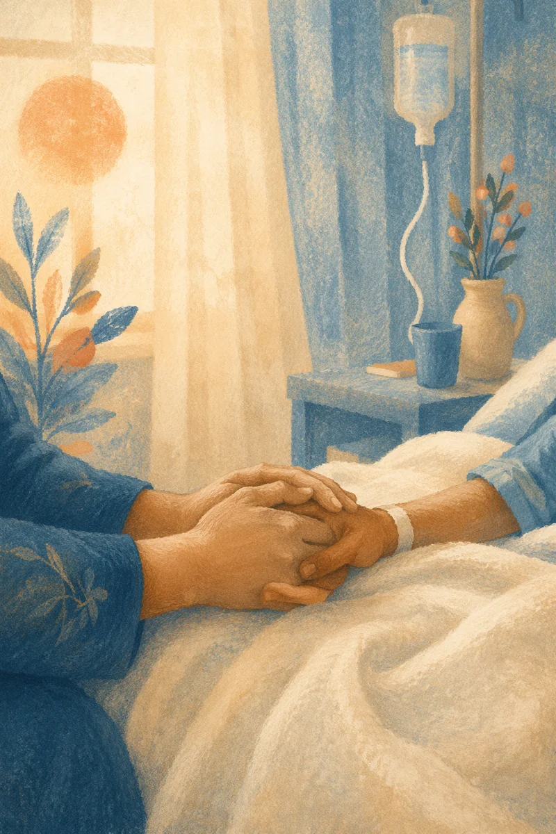 Bedside Prayer Holding a Patient Hand