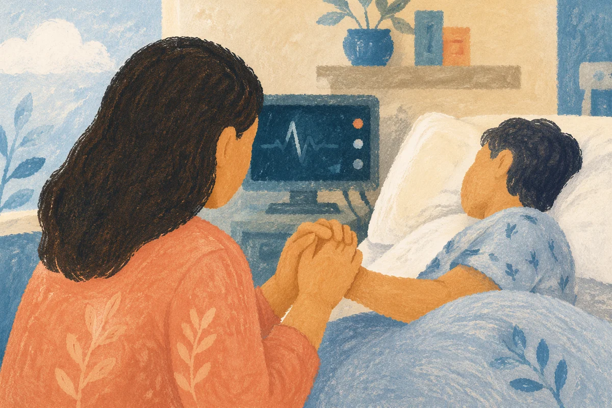 Hospital Bedside Prayer Holding Patient Hand