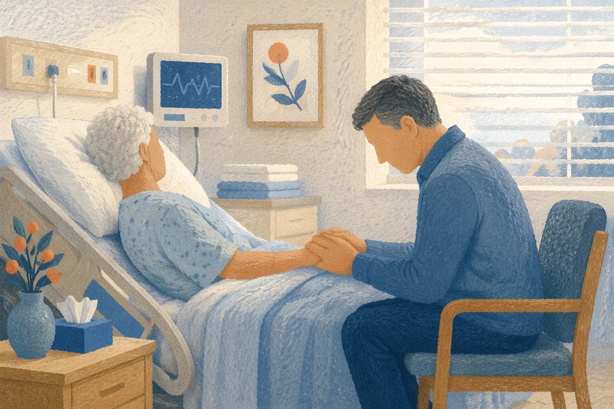 Hospital Bedside Prayer and Compassionate Hand Holding