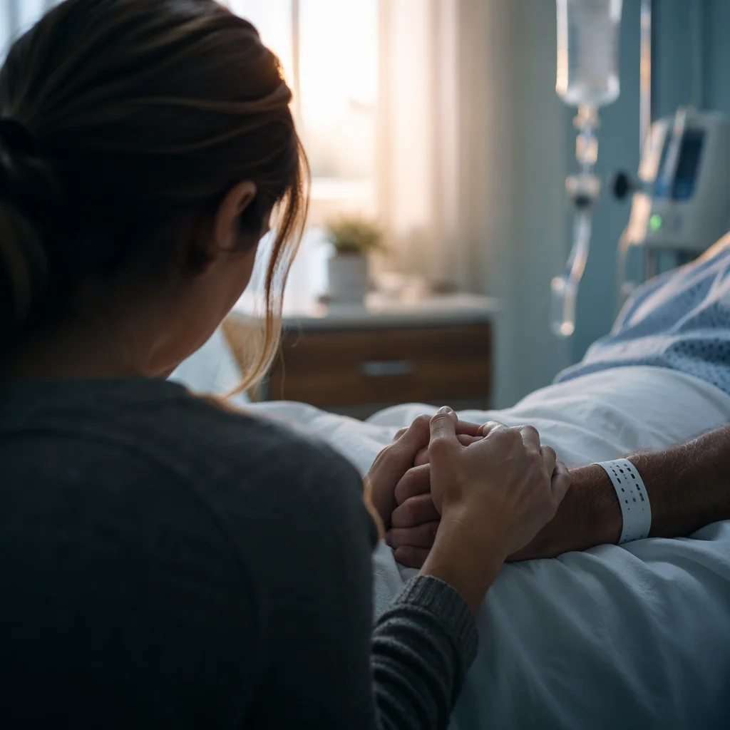 Bedside Prayer in Quiet Hospital Room
