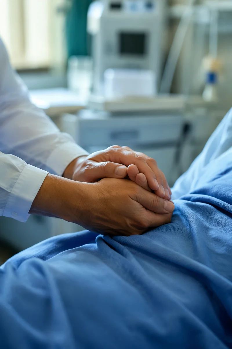Hospital Bedside Prayer and Comforting Hands