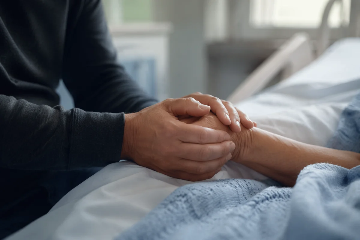 Hospital Bedside Prayer and Comforting Hands