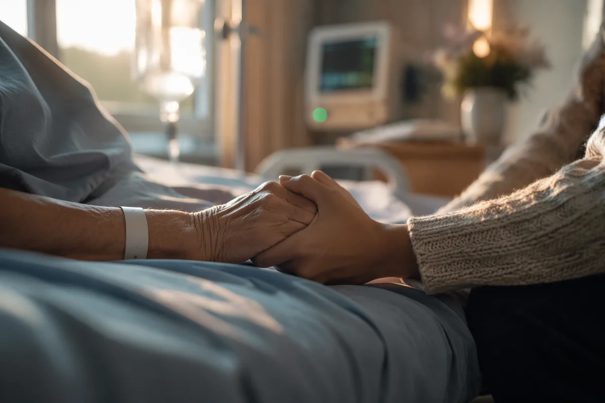 Tender Hospital Bedside Prayer Hands