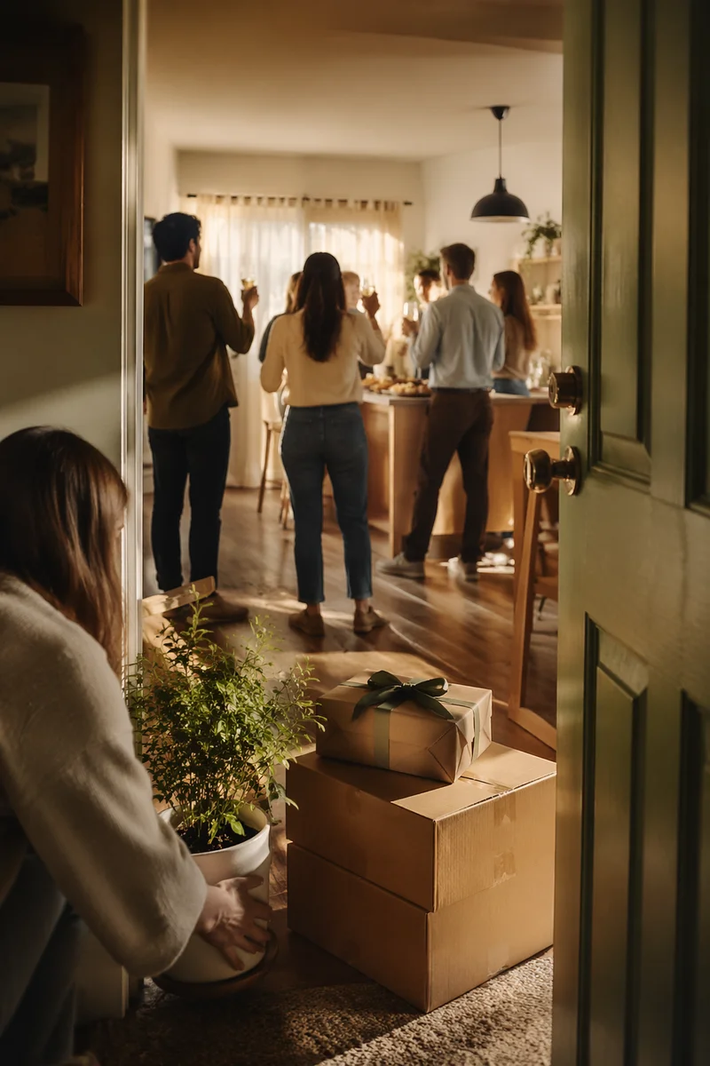 Warm Housewarming Welcome in New Home