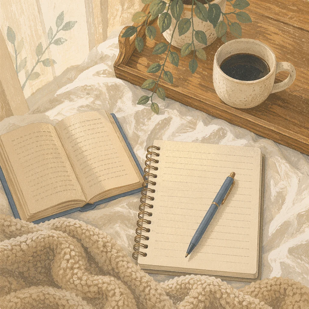 Morning Journaling Coffee Quiet Time Flat Lay