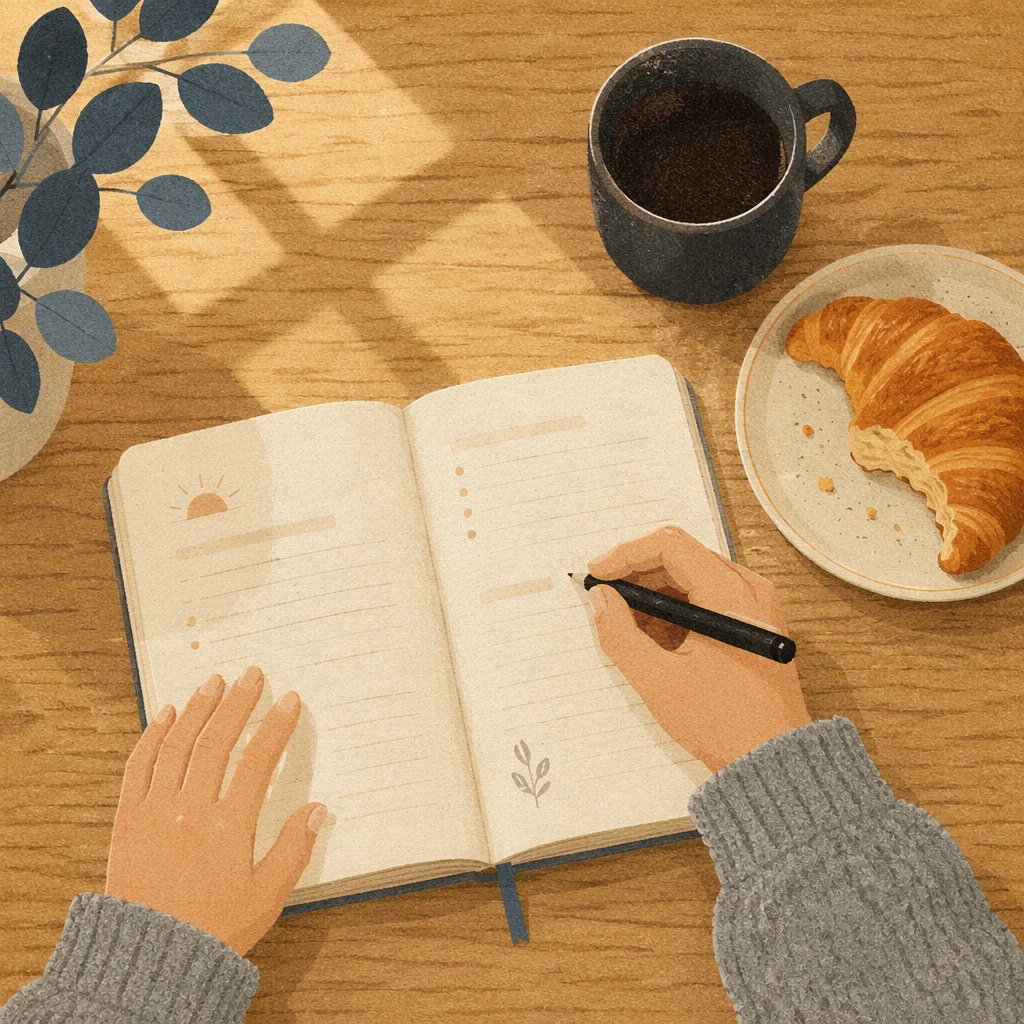 Quiet Morning Journaling With Coffee