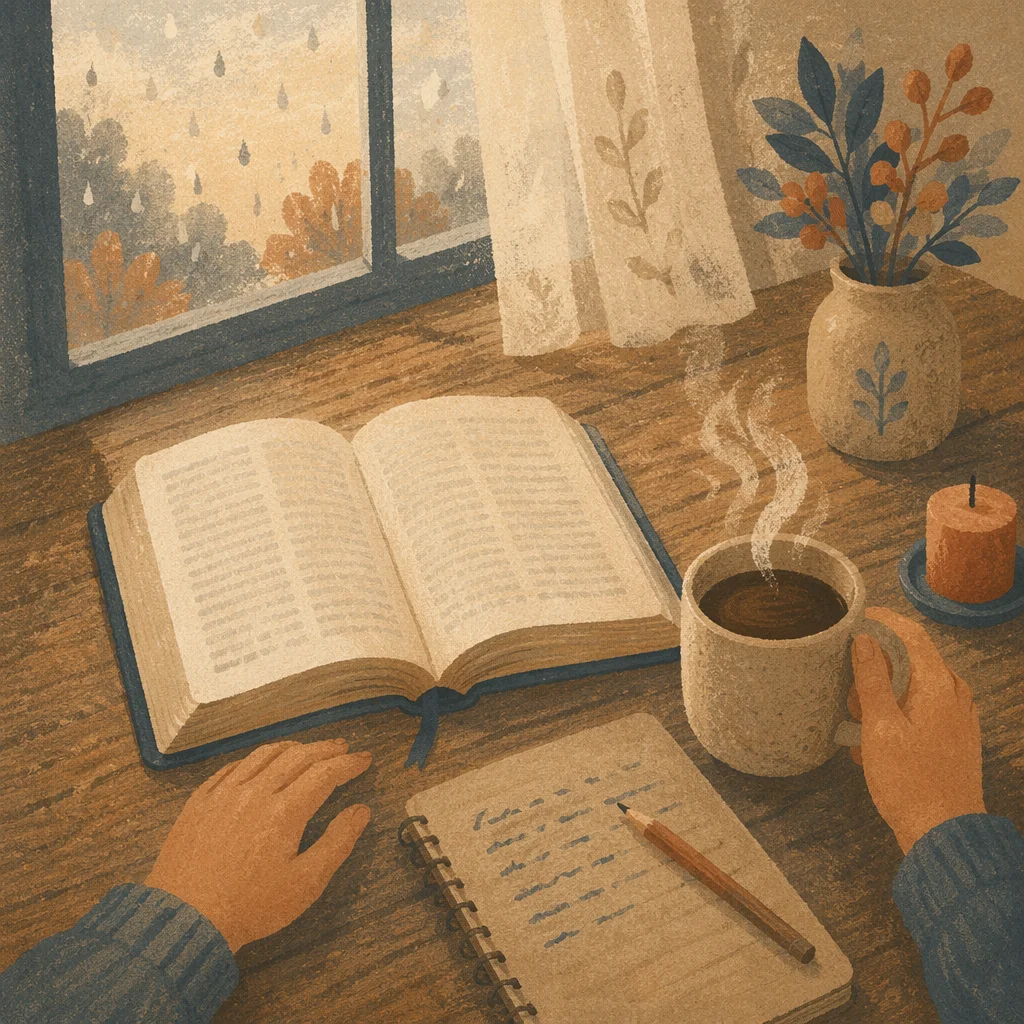 Quiet Morning Coffee and Open Bible