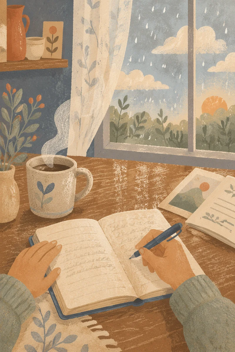 Morning Journaling with Coffee by Window