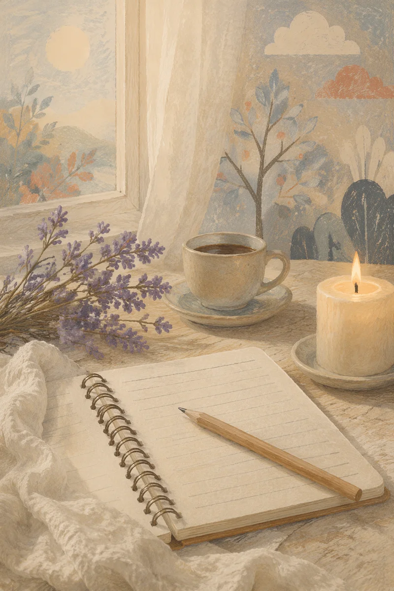Quiet Morning Journal and Coffee Reflection