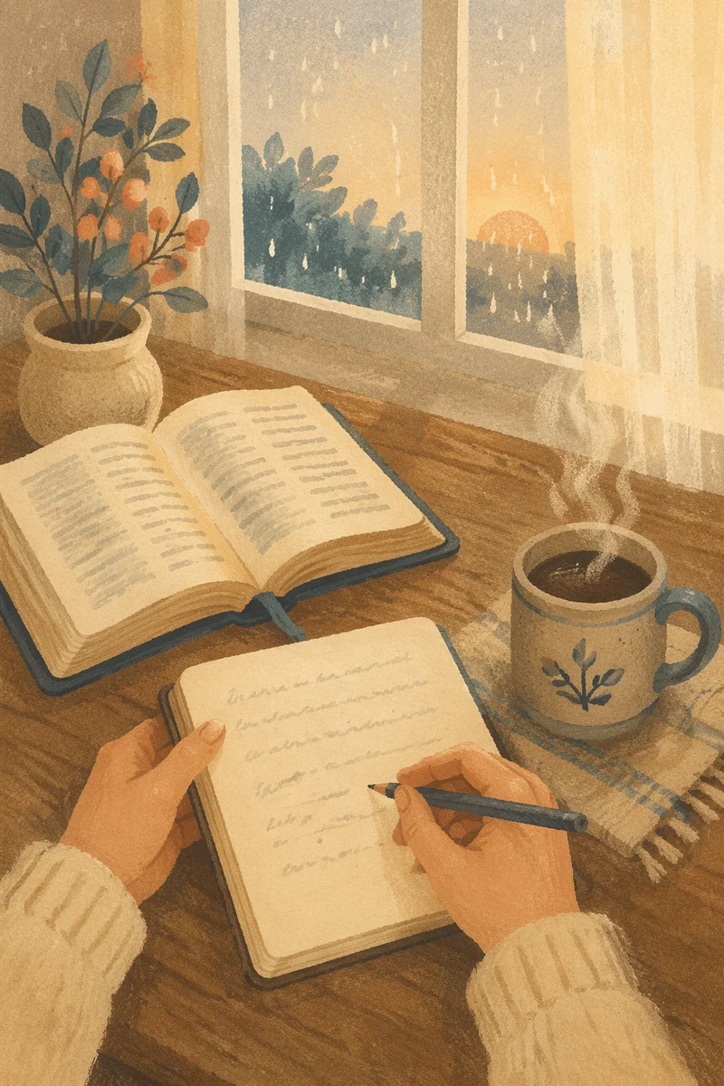 Morning Journaling with Coffee by Window