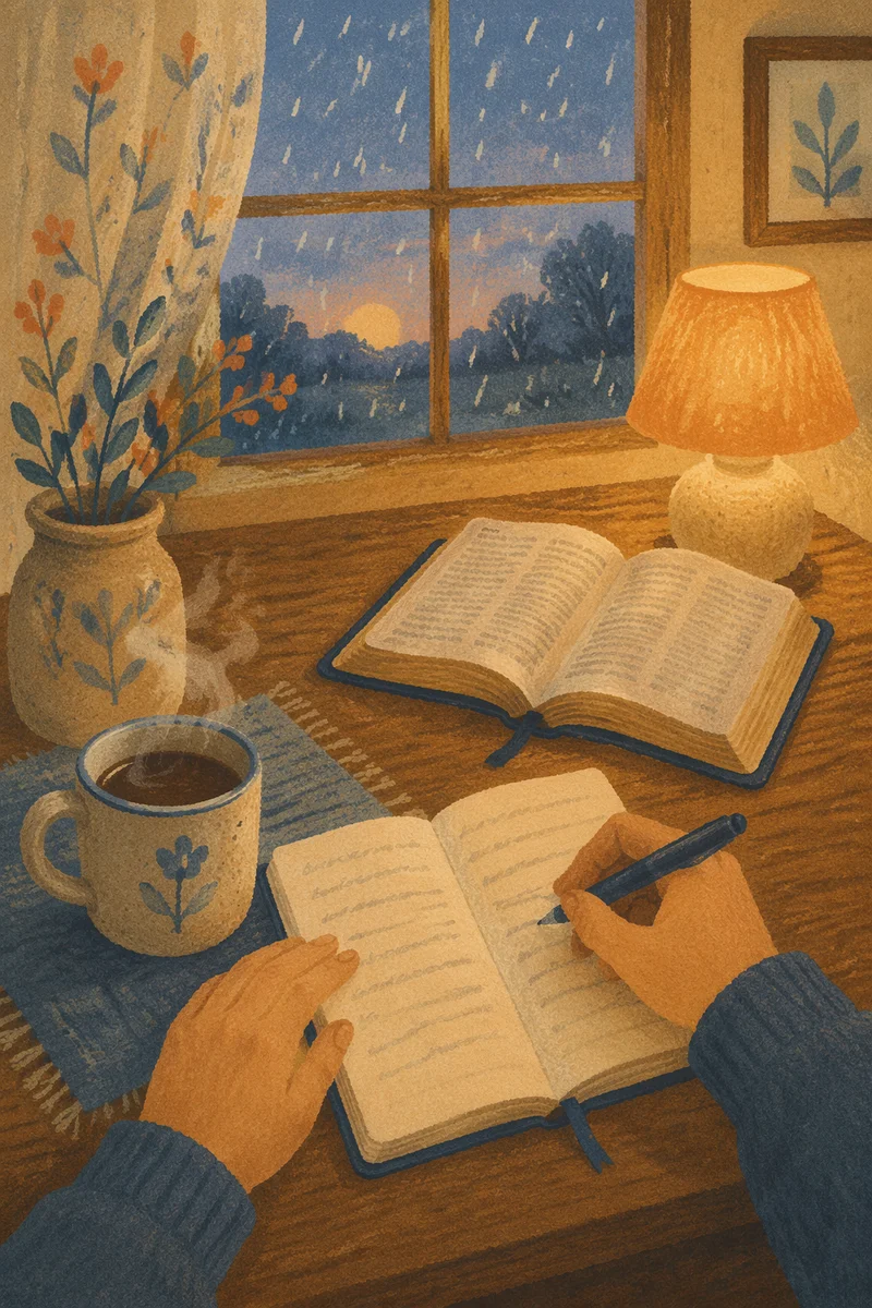 Quiet Morning Bible Journaling With Coffee