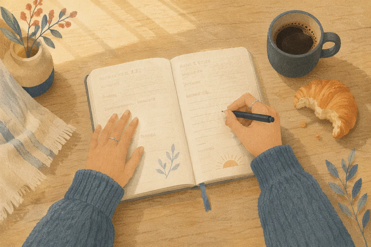 Quiet Morning Coffee Journaling Flat Lay